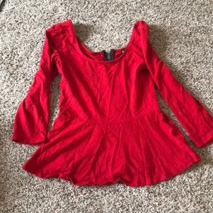 Red peplum blouse